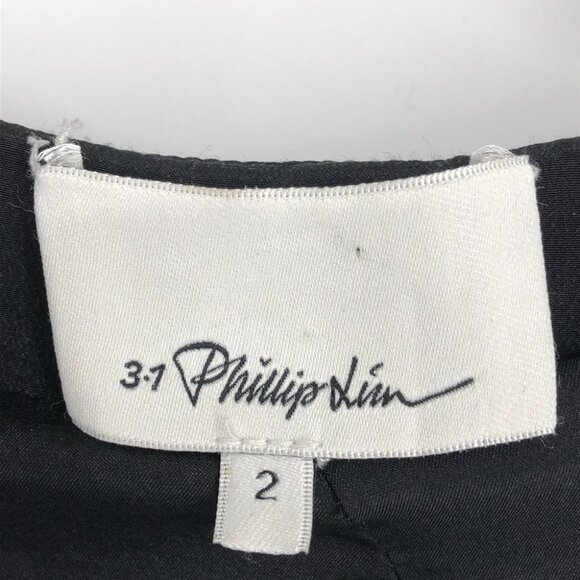 3.1 Phillip Lim black short sleeve kaftan style bohemian mini dress size 2 - Picture 4 of 15